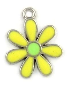 Yellow Epoxy Enamel Flower (±17x21x2mm; -1mm-;1D)   *
