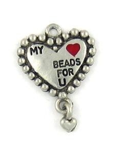 Movable My heart beads for You (±18x26x2mm; -1mm-;1D)