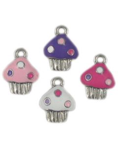 Enameled Cupcake Charms Assortment.