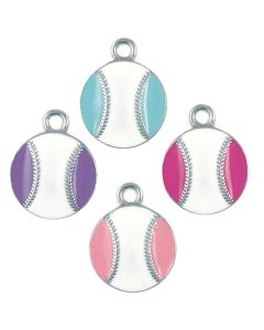 Wholesale Enameled Baseball Charms in Assorted Colors