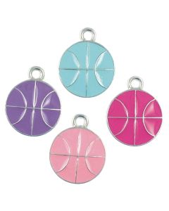 Wholesale Enameled Basketball Pendants in Assorted Colors