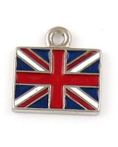 Epoxy Enamel British Flag Charms (±16x16x2mm; -2mm-;1D)