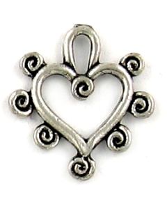 Wholesale Heart with Spirals Charms.