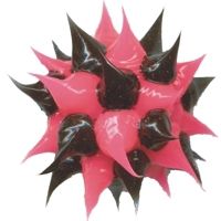 Wholesale spiky Pink and Black rubber beads 