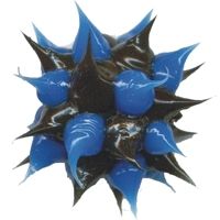 Wholesale spiky Blue and Black rubber beads 