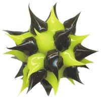 Wholesale spiky Lime Green and Black rubber beads 