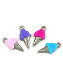 Wholesale Enameled Ice Cream Cone Charms