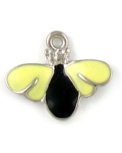 Yellow and Black Enameled Bee Charm