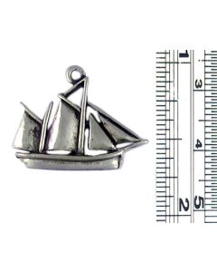 Sail Boat Charm(±3x17x22mm; -1.5mm-;2D)   *