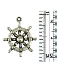 Ship Wheel Charm (±4x23x20mm; -1.5mm-;3D)