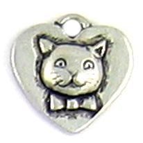 Wholesale Heart With Cat Charms.