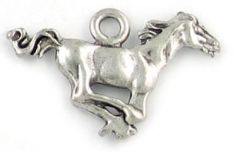 Running Horse Mustang Charm (±2.5mm L x 19mm W x 27mm D;  Hole -2mm-;  3D)  *