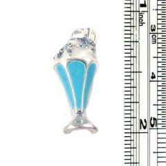 Wholesale Enamel Milkshake Charms Blue