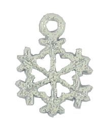 Wholesale White Glitter Enamel Snowflake Charms