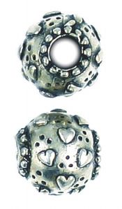 Heart Bead Big Hole (±12x13x13mm; -4.8mm-;3D)  *