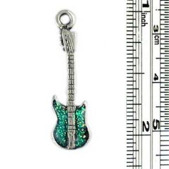 Wholesale Green Guitar Pewter Charms