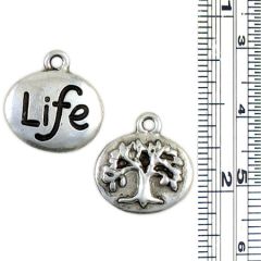 Wholesale Double sided Life, Tree of Life Charm