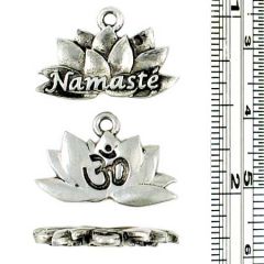 Wholesale Lotus Flower Charm with Namaste and Om Symbol