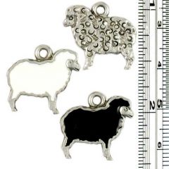 Wholesale White and Black sheep charms