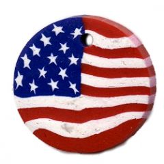 Wholesale 25mm Disc USA Flag Fimo Polymer Clay  Pendants