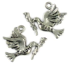 Wholesale Peace Shalom Dove with Olive Branch Charm.