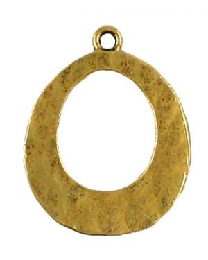 Oval Hammered Pendant (±21x27x1mm; -1.5mm-;1D)