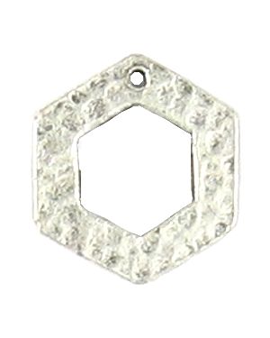 Hexagon Hammered Pendant (±19x21.5x1mm; - 2D)