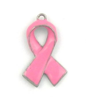 Wholesale Enameled Pewter Pink Ribbon Awareness Pendants
