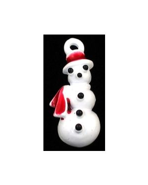 Snowman in White Epoxy Enamel (±8x19x5mm; -1mm-;1D)
